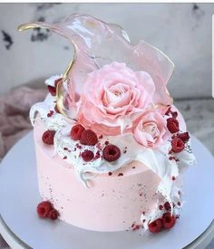 Delicate Floral Isomalt Cake