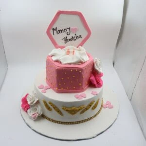 Two Tier Engagement Cake