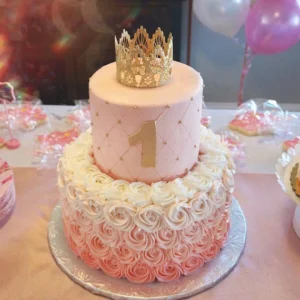 Pink Rose Crown Cake