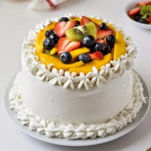 Creamy Vanilla Fruit Cake