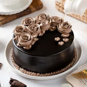 Rosy Dark Chocolate Cake